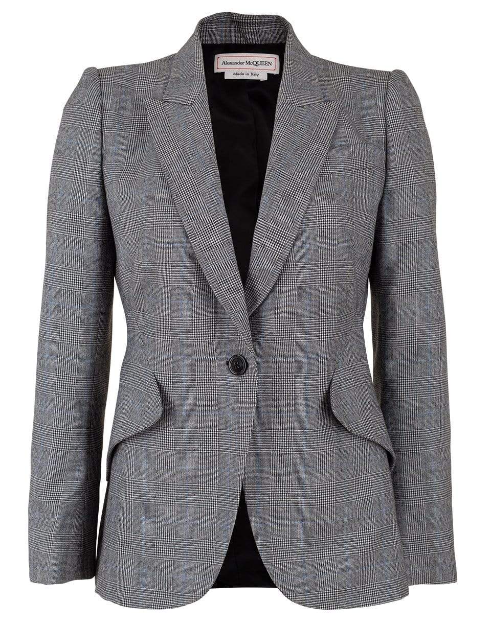 ALEXANDER MCQUEEN-Peak Shoulder One Button Blazer-