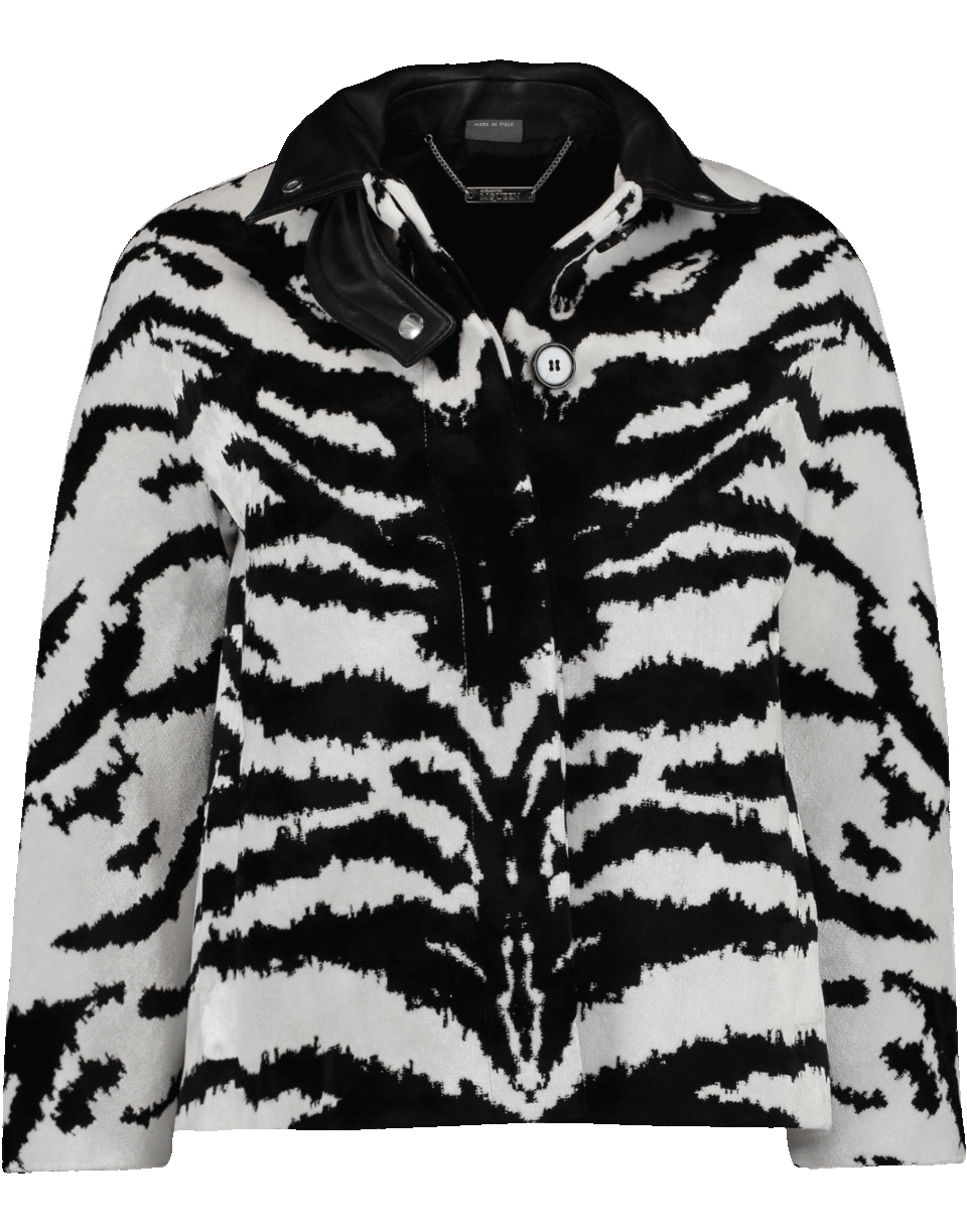 ALEXANDER MCQUEEN-Cropped Zebra Print Jacket-