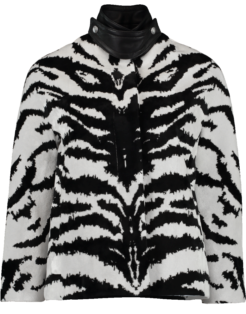 ALEXANDER MCQUEEN-Cropped Zebra Print Jacket-