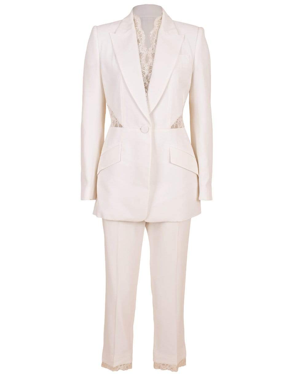 ALEXANDER MCQUEEN-Lace Insert Jacket and Pant Set-