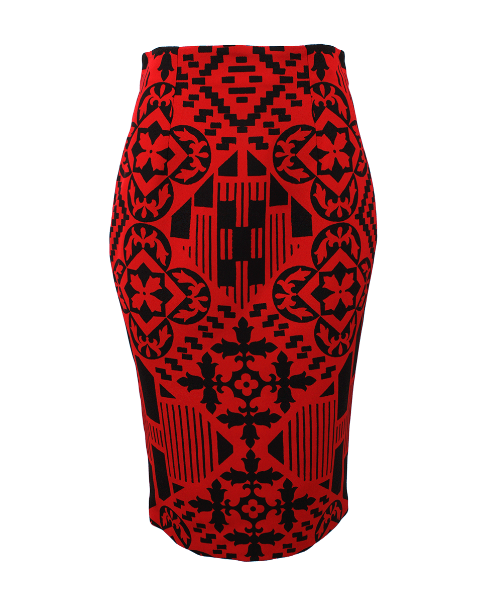 ALEXANDER MCQUEEN-Patchwork Pencil Skirt-