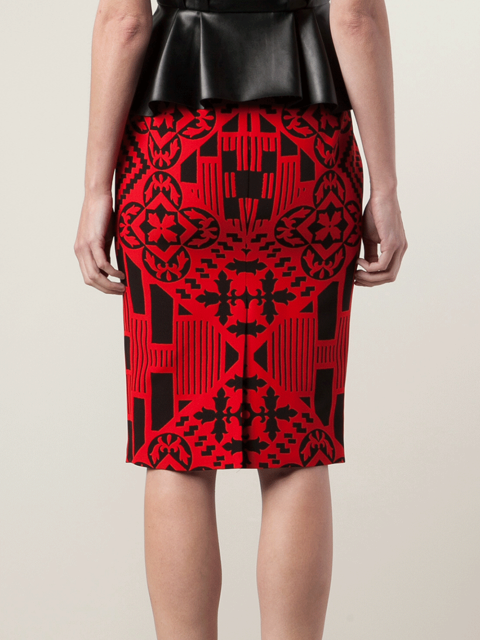 ALEXANDER MCQUEEN-Patchwork Pencil Skirt-