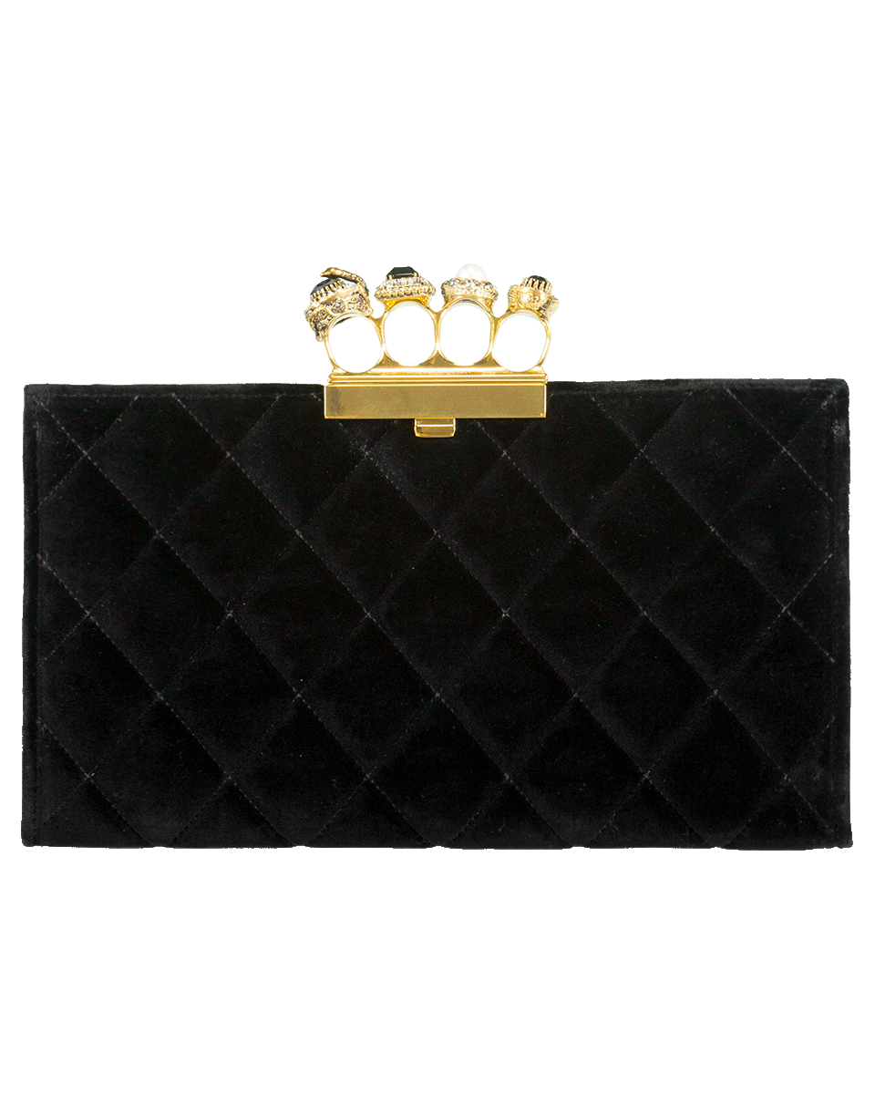 ALEXANDER MCQUEEN-Jeweled Four Ring Clutch-BLACK