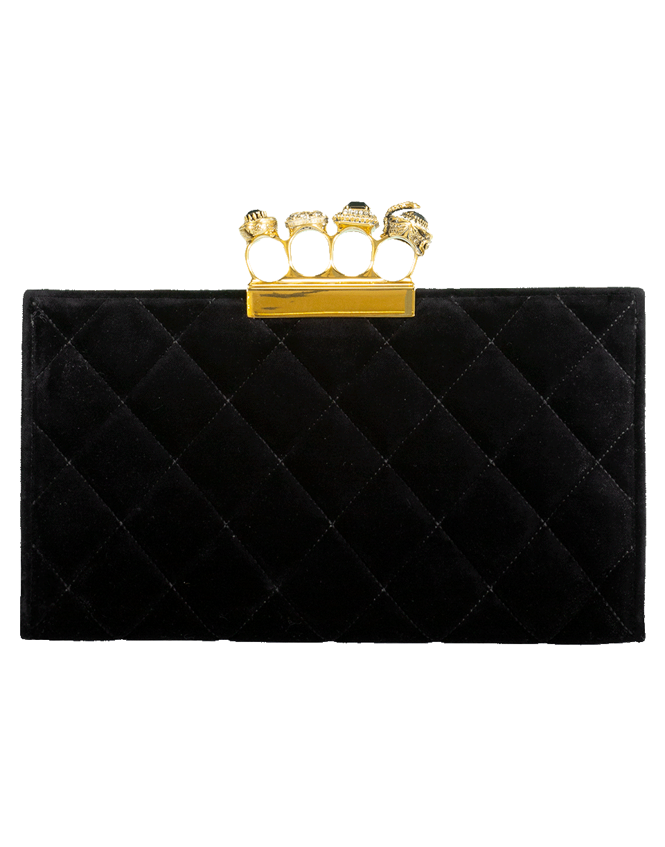 ALEXANDER MCQUEEN-Jeweled Four Ring Clutch-BLACK