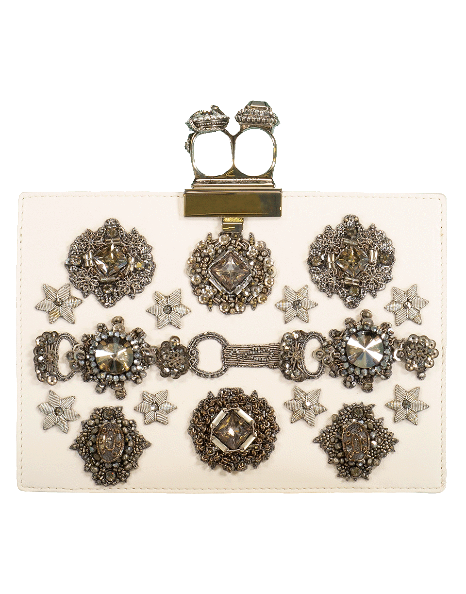 ALEXANDER MCQUEEN-Jeweled Double Ring Clutch-MULTI
