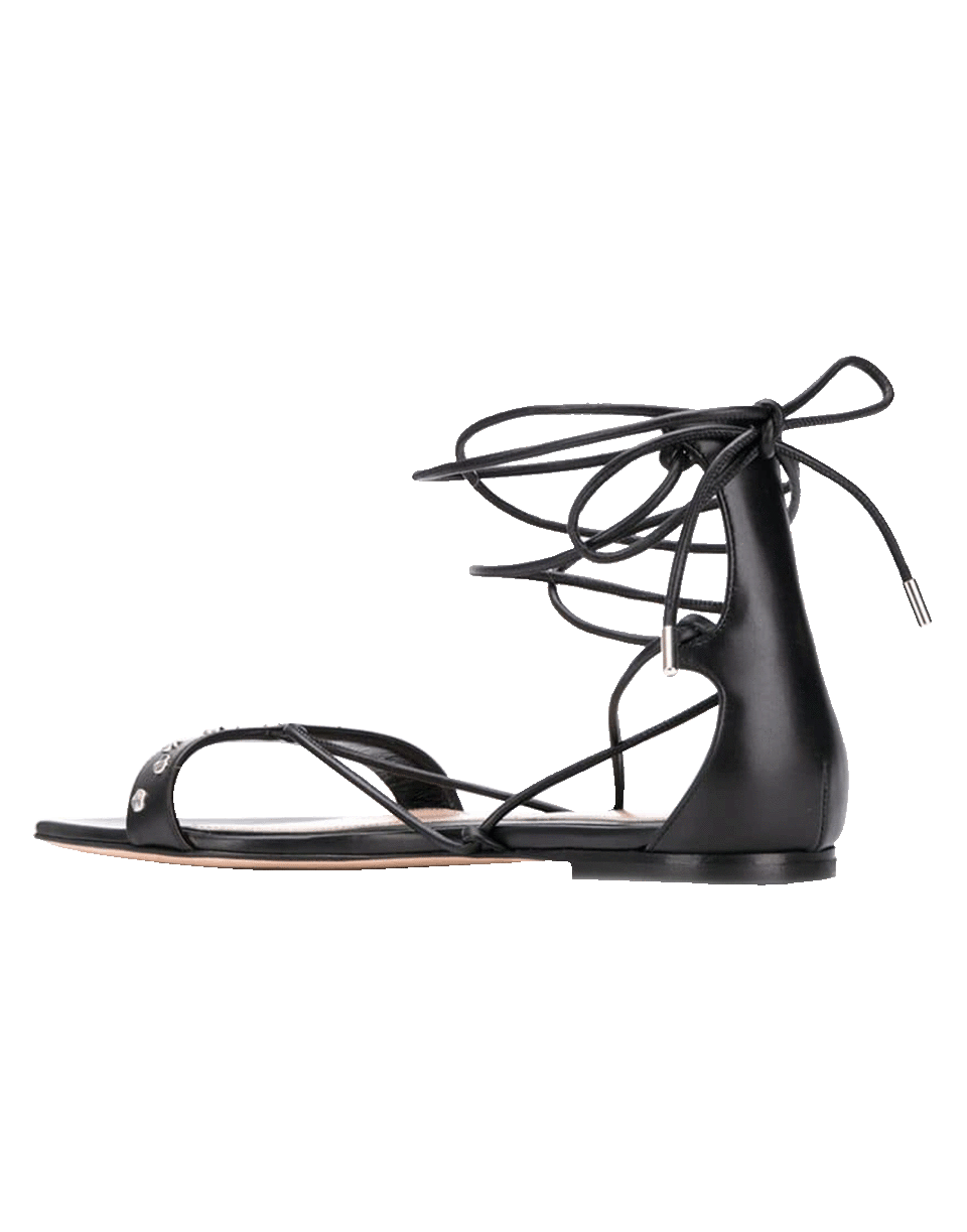 ALEXANDER MCQUEEN-Silver Stud Ankle Wrap Sandal-
