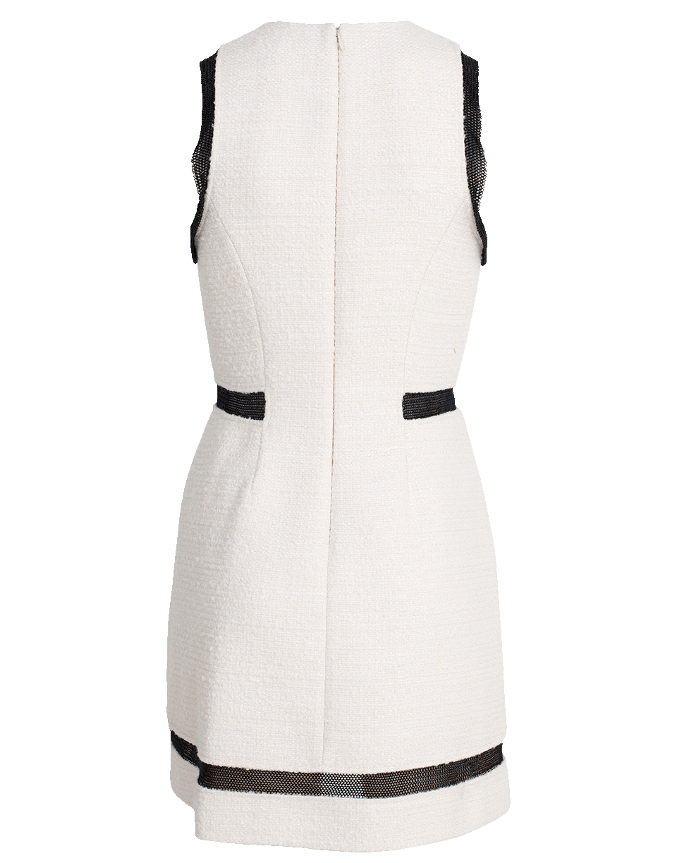 ALEXANDER WANG-Chain Mail Trim Tweed Dress-IVORY