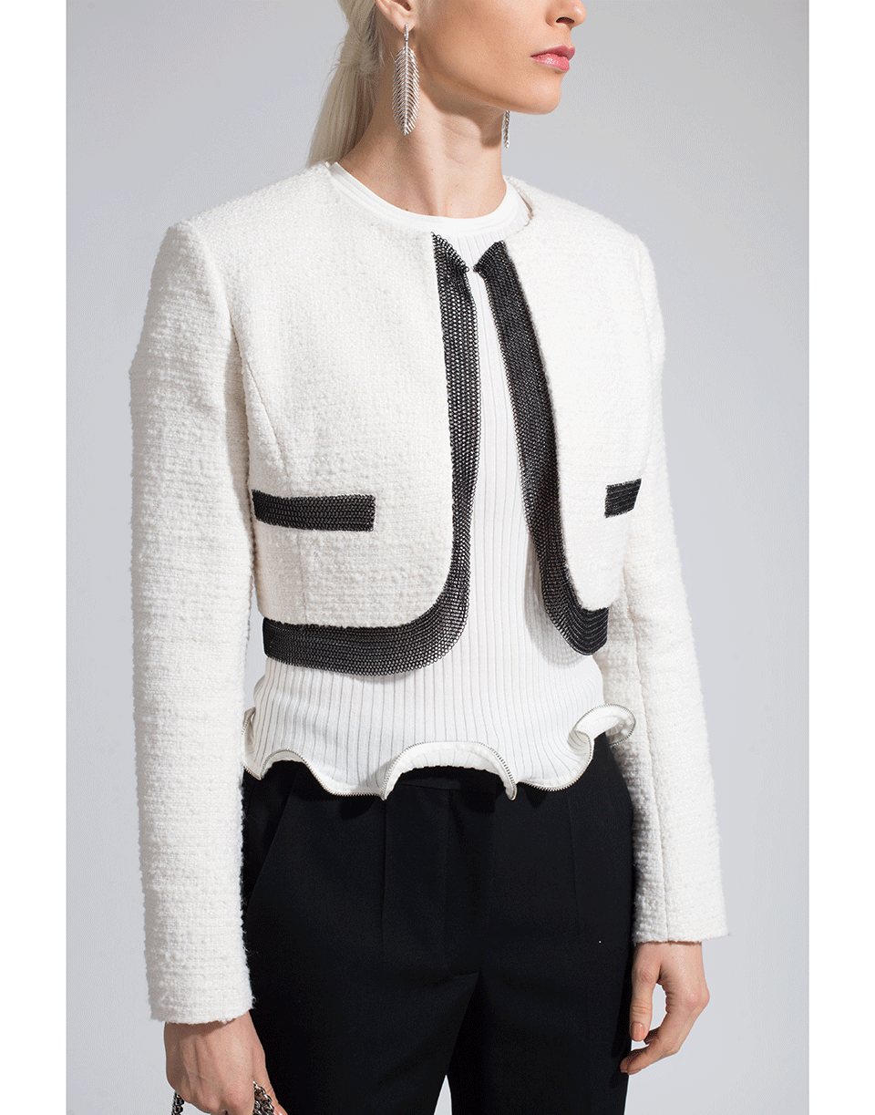 ALEXANDER WANG-Cropped Tweed Jacket-