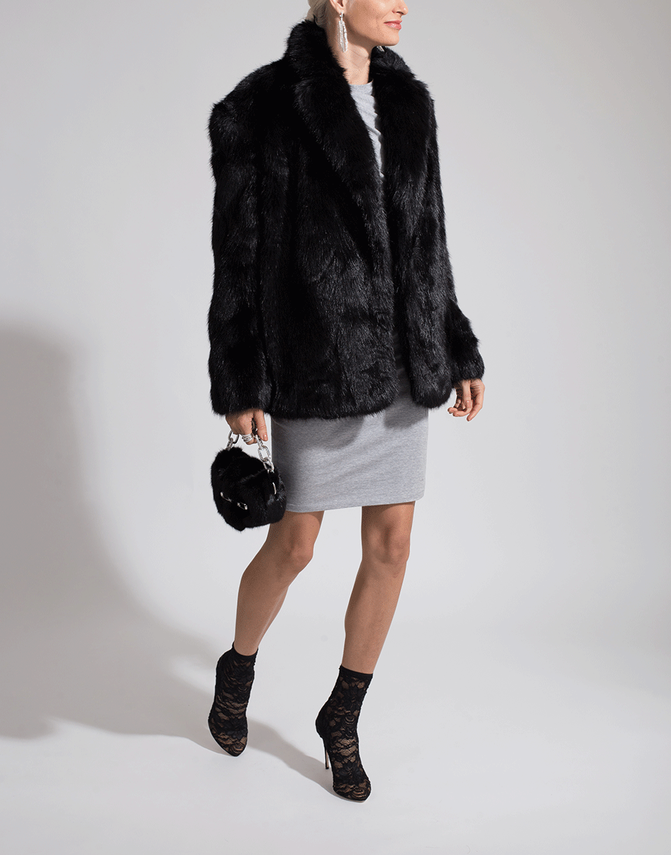 ALEXANDER WANG-Single Breasted Faux Fur Jacket-