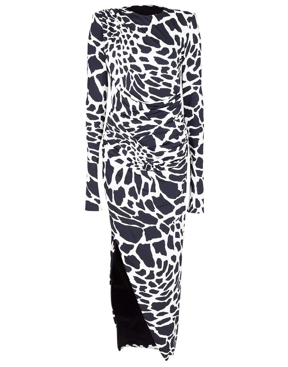 ALEXANDRE VAUTHIER-Long Sleeve Giraffe Print Dress-