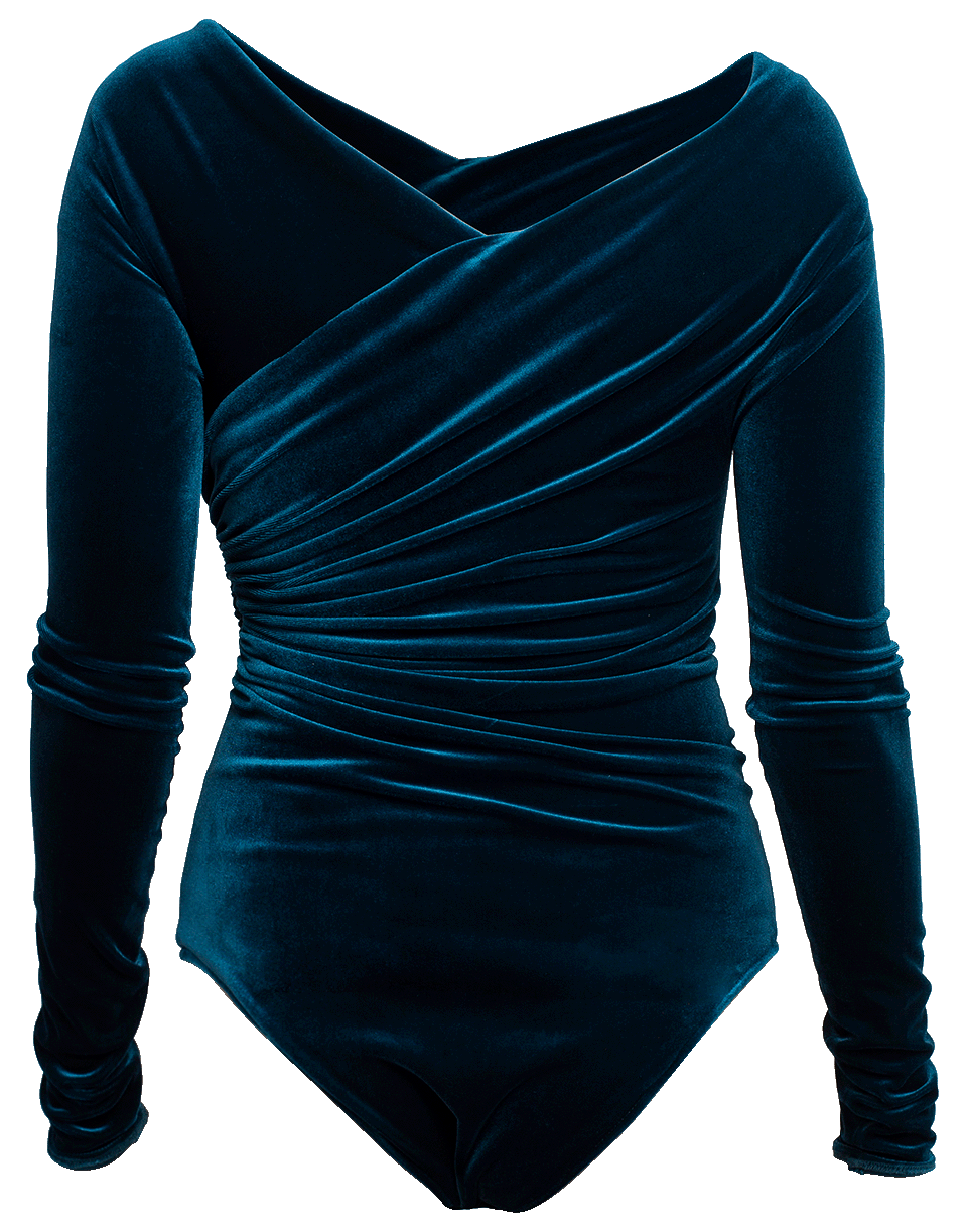 ALEXANDRE VAUTHIER-Velvet Off Shoulder Bodysuit-