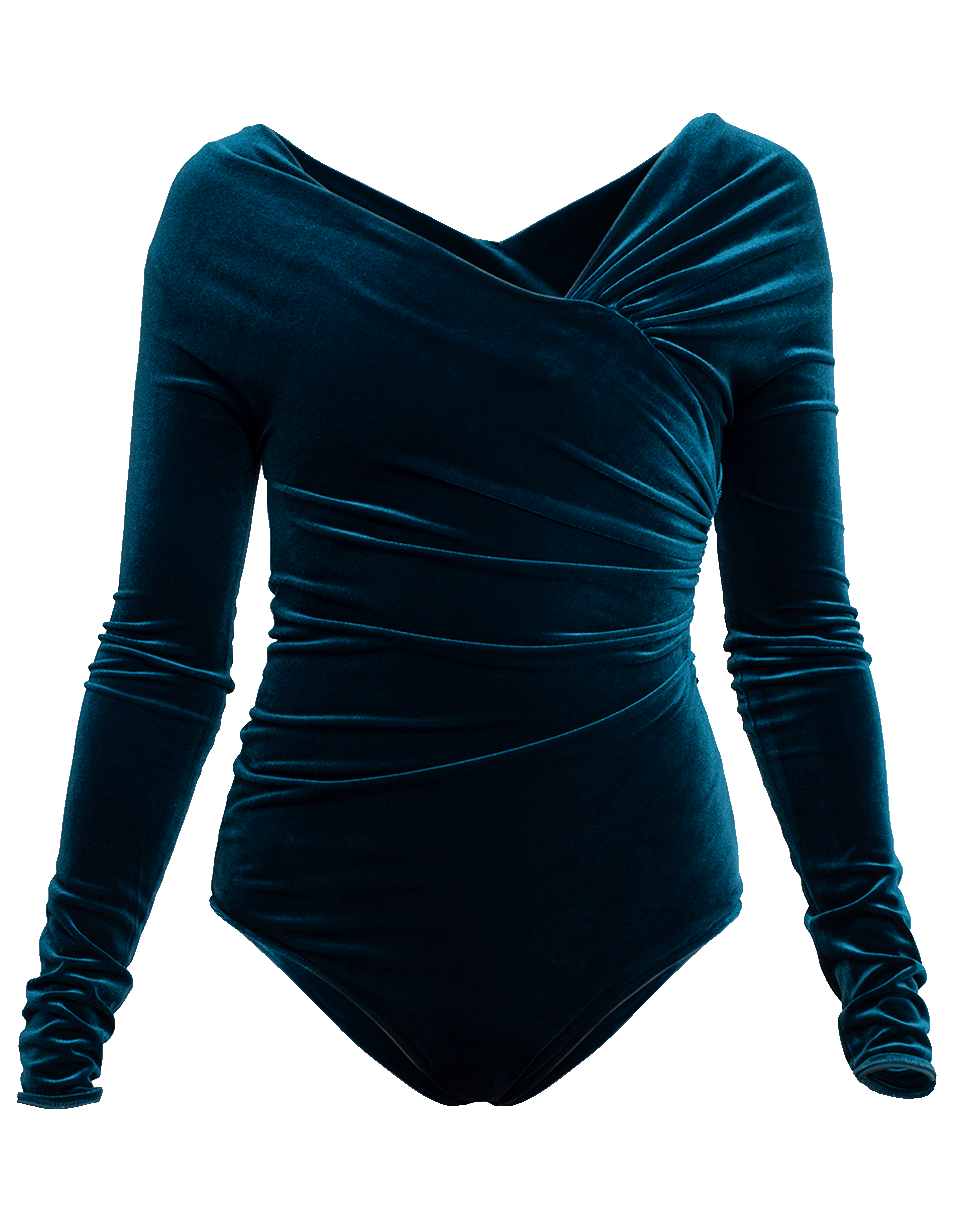 ALEXANDRE VAUTHIER-Velvet Off Shoulder Bodysuit-