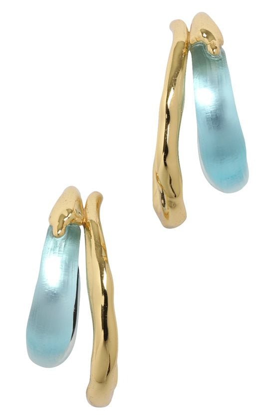 ALEXIS BITTAR-Large Molten Double Hoop Earrings - Aegean Sea-BLUE