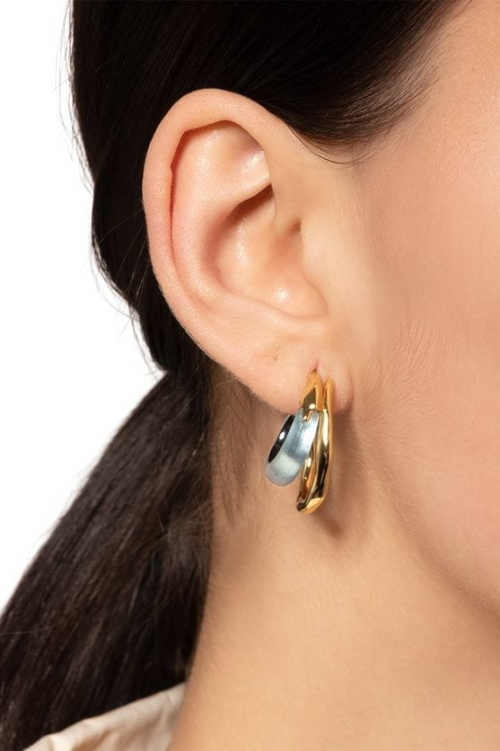 ALEXIS BITTAR-Large Molten Double Hoop Earrings - Aegean Sea-BLUE