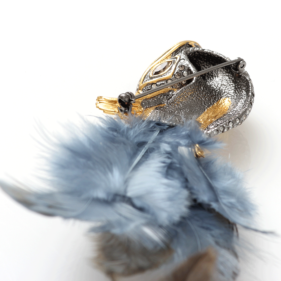 ALEXIS BITTAR-Feather And Stone Starling Pin-GOLD