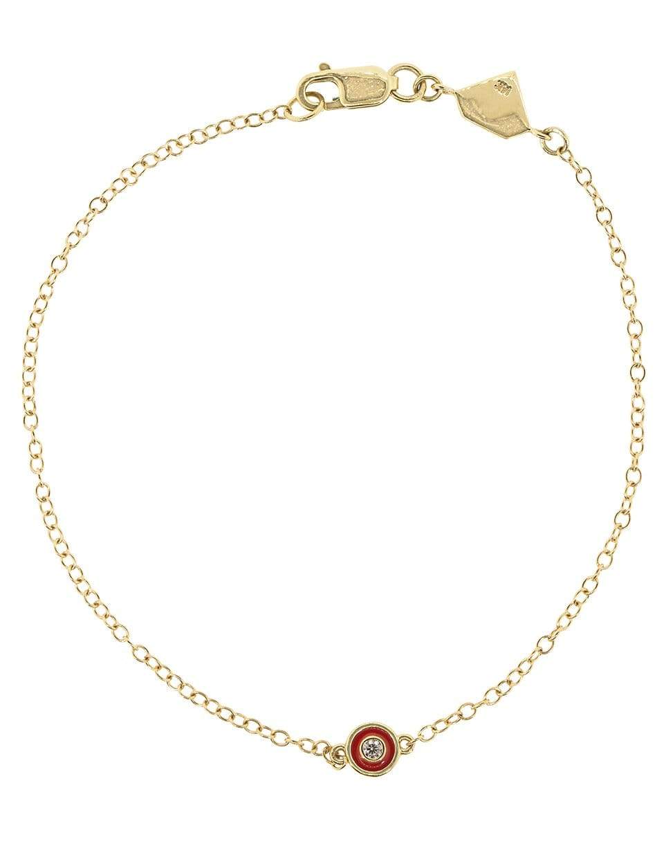 ALISON LOU-Red Enamel and Diamond Bracelet-YELLOW GOLD