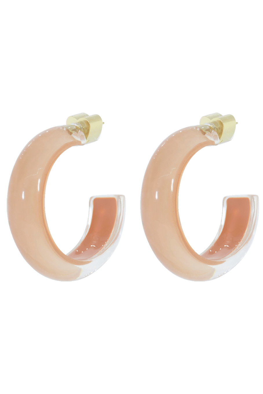 ALISON LOU-Small Peach LOUcite Jelly Hoops-YELLOW GOLD