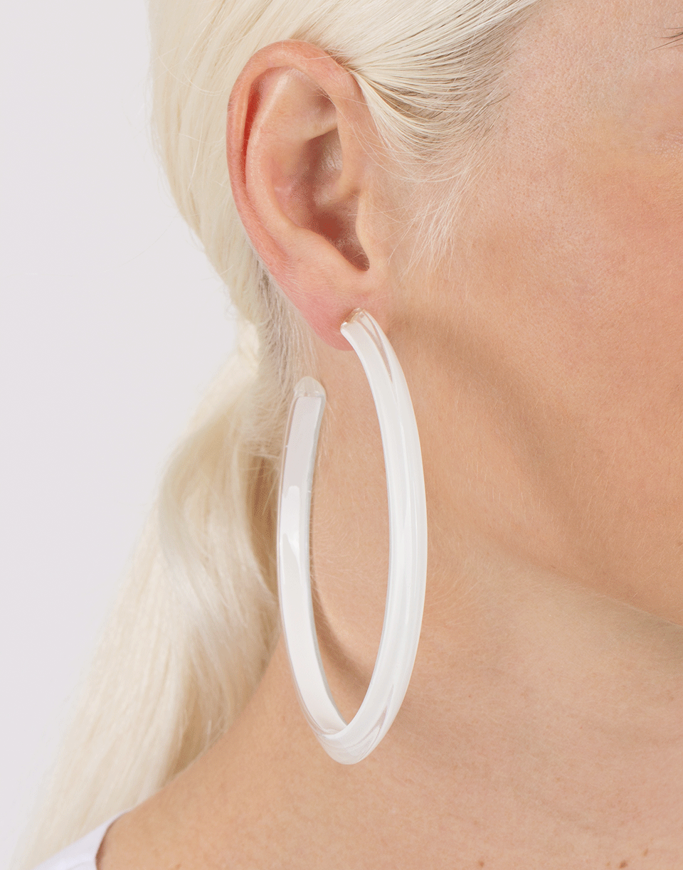 ALISON LOU-Large White Loucite Jelly Hoops-YELLOW GOLD