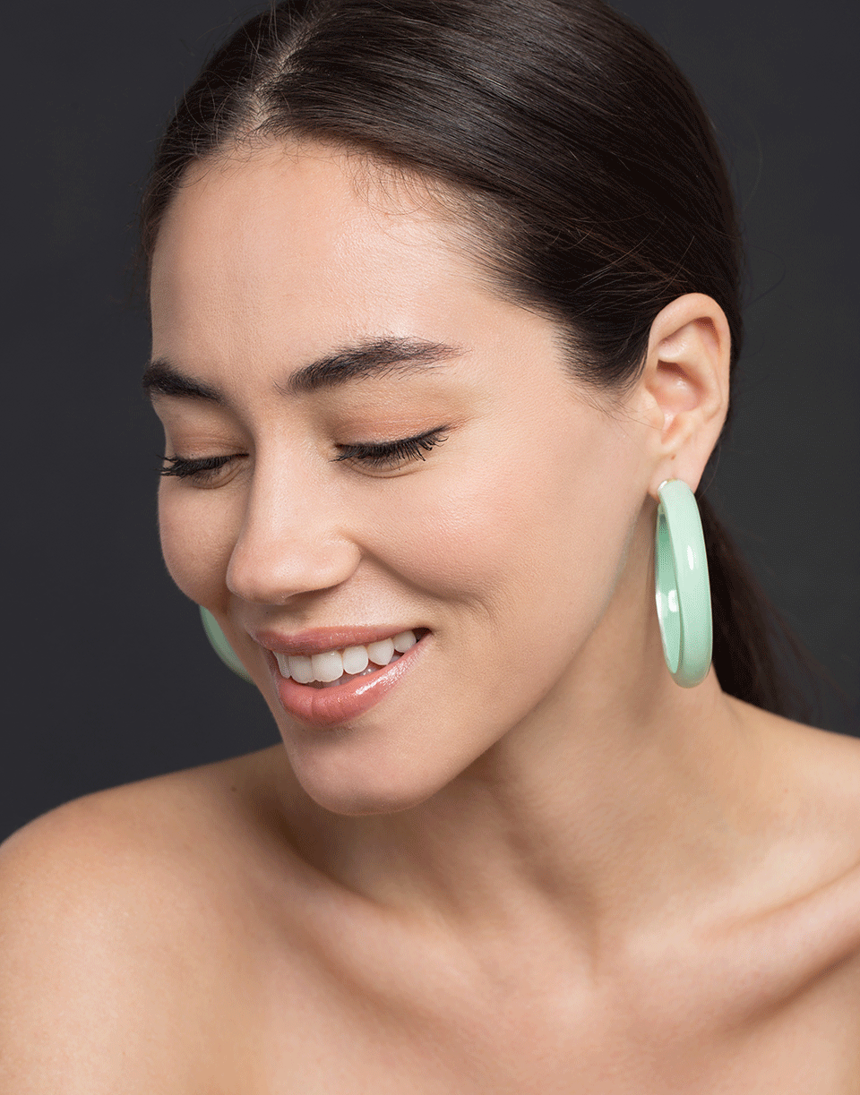 ALISON LOU-Medium Mint LOUcite Jelly Hoops-YELLOW GOLD