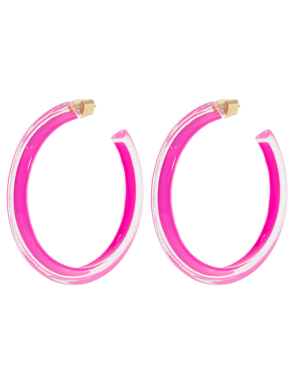 Medium Neon Pink Loucite Jelly Hoops JEWELRYFINE JEWELEARRING ALISON LOU   