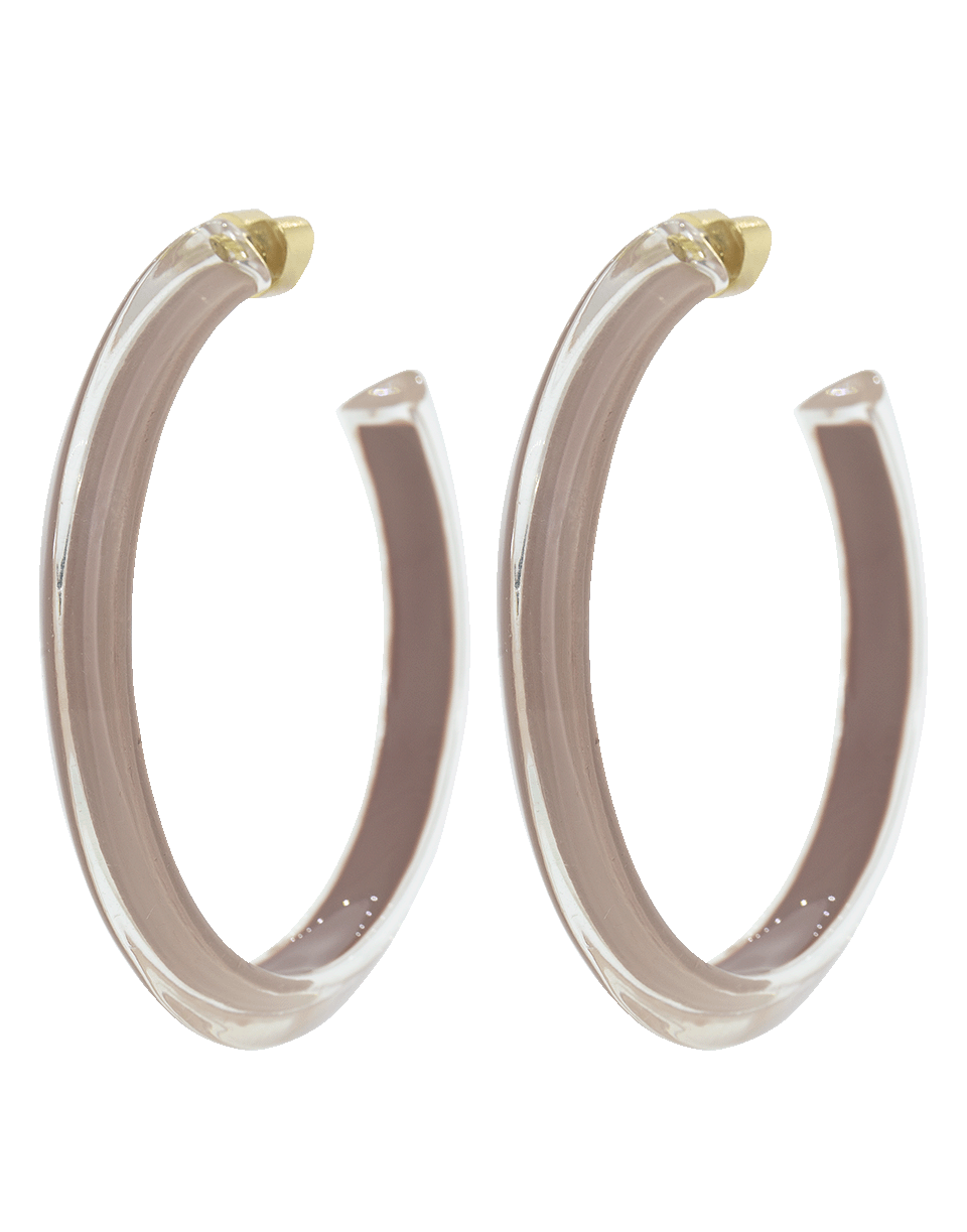ALISON LOU-Medium Nude Loucite Jelly Hoops-YELLOW GOLD
