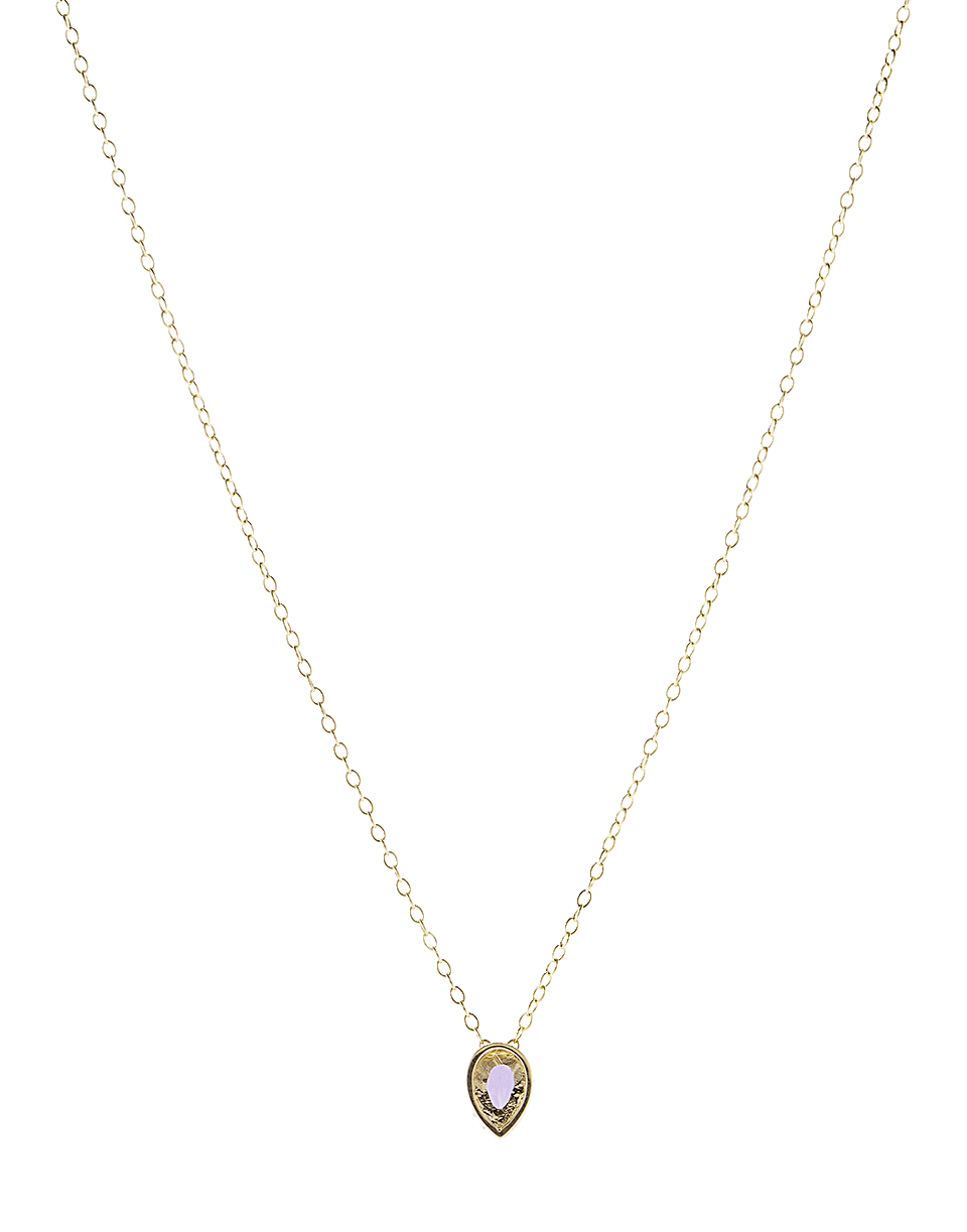 ALISON LOU-Amethyst Pendant Necklace-YELLOW GOLD