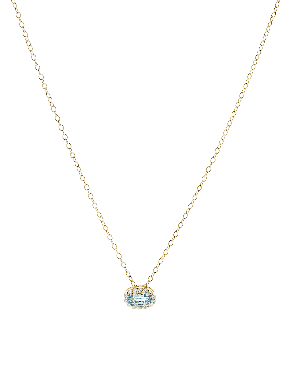 ALISON LOU-Blue Topaz Pendant Necklace-YELLOW GOLD
