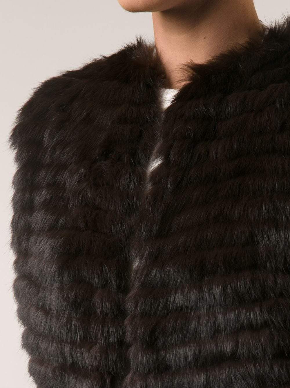 ALLUDE-Rabbit Fur Vest On Knit-