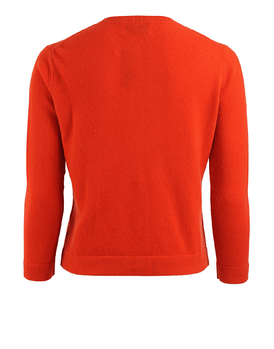 ALLUDE-Sequin Detail Cropped Cardigan-ORANGE