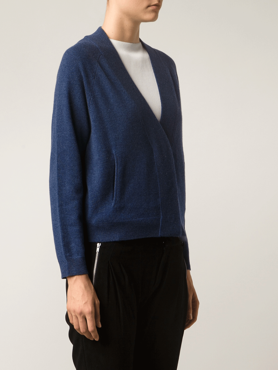 ALLUDE-V-Neck Cropped Cardigan-