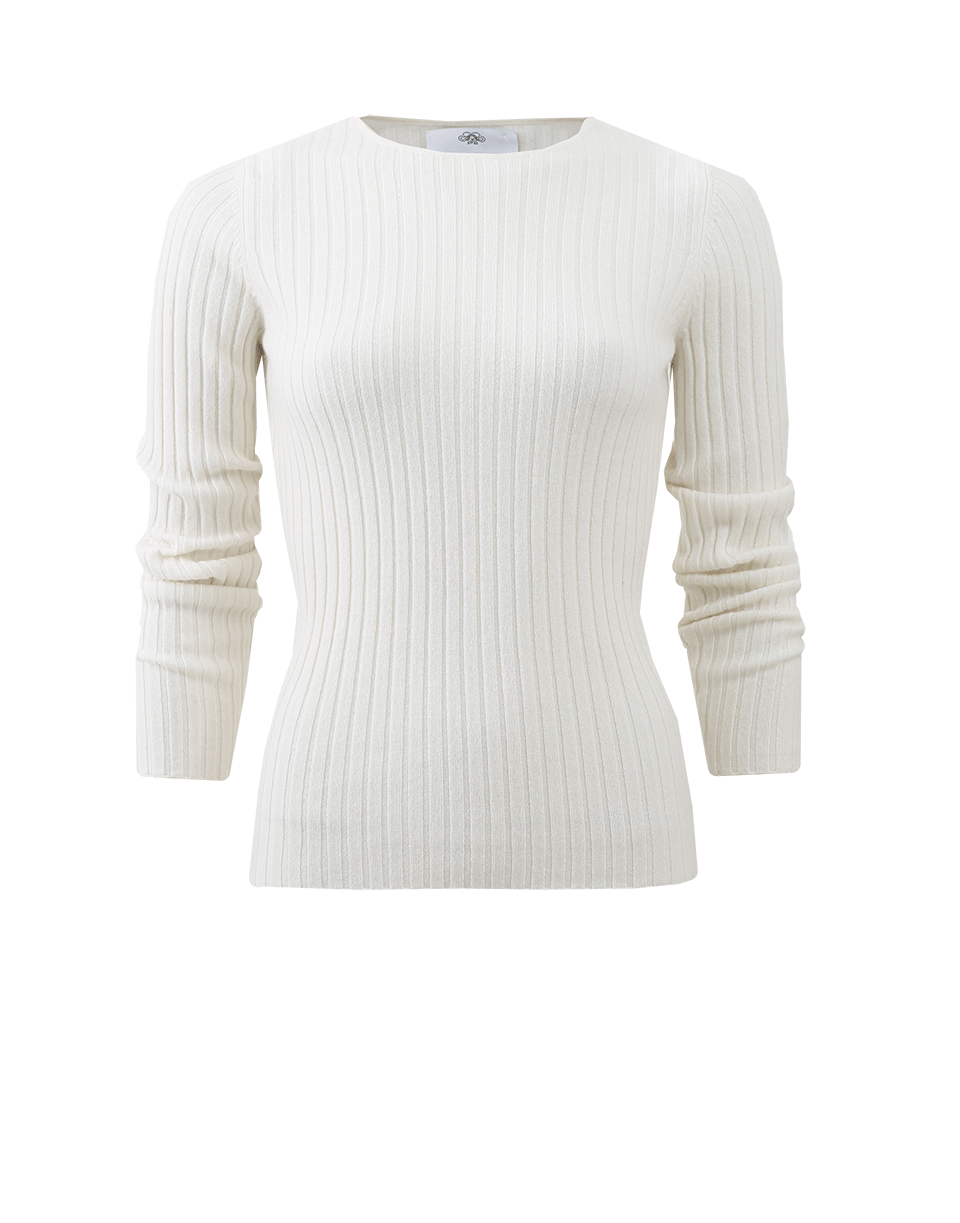 ALLUDE-Ribbed Fitted Pullover-