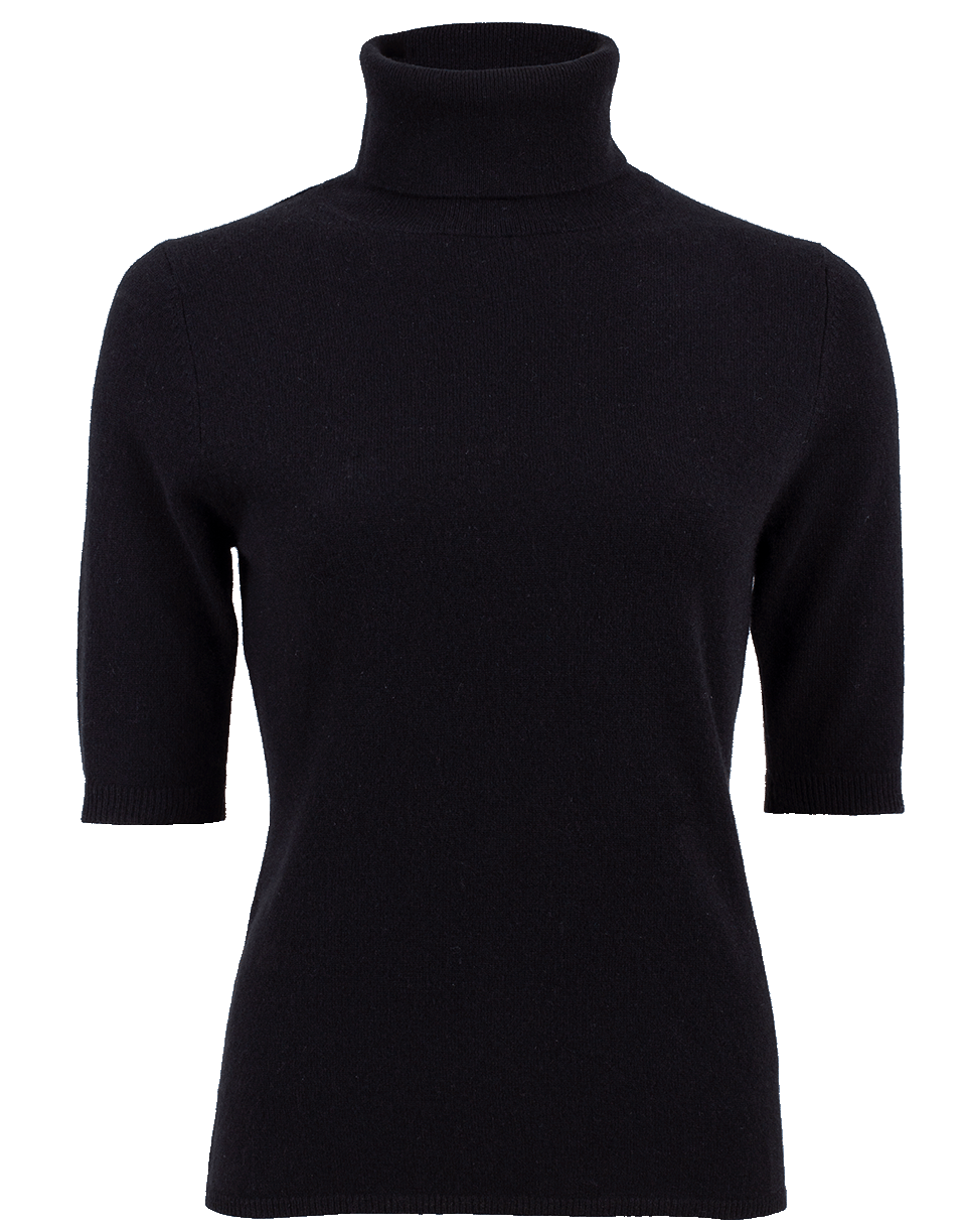 ALLUDE-Elbow Sleeve Turtleneck Sweater-