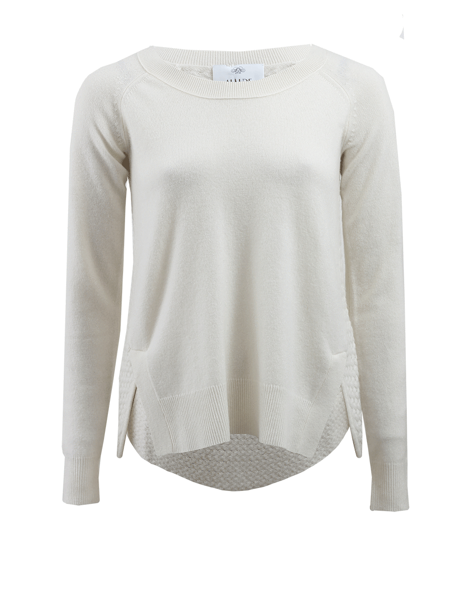 ALLUDE-Woven Back Pullover-