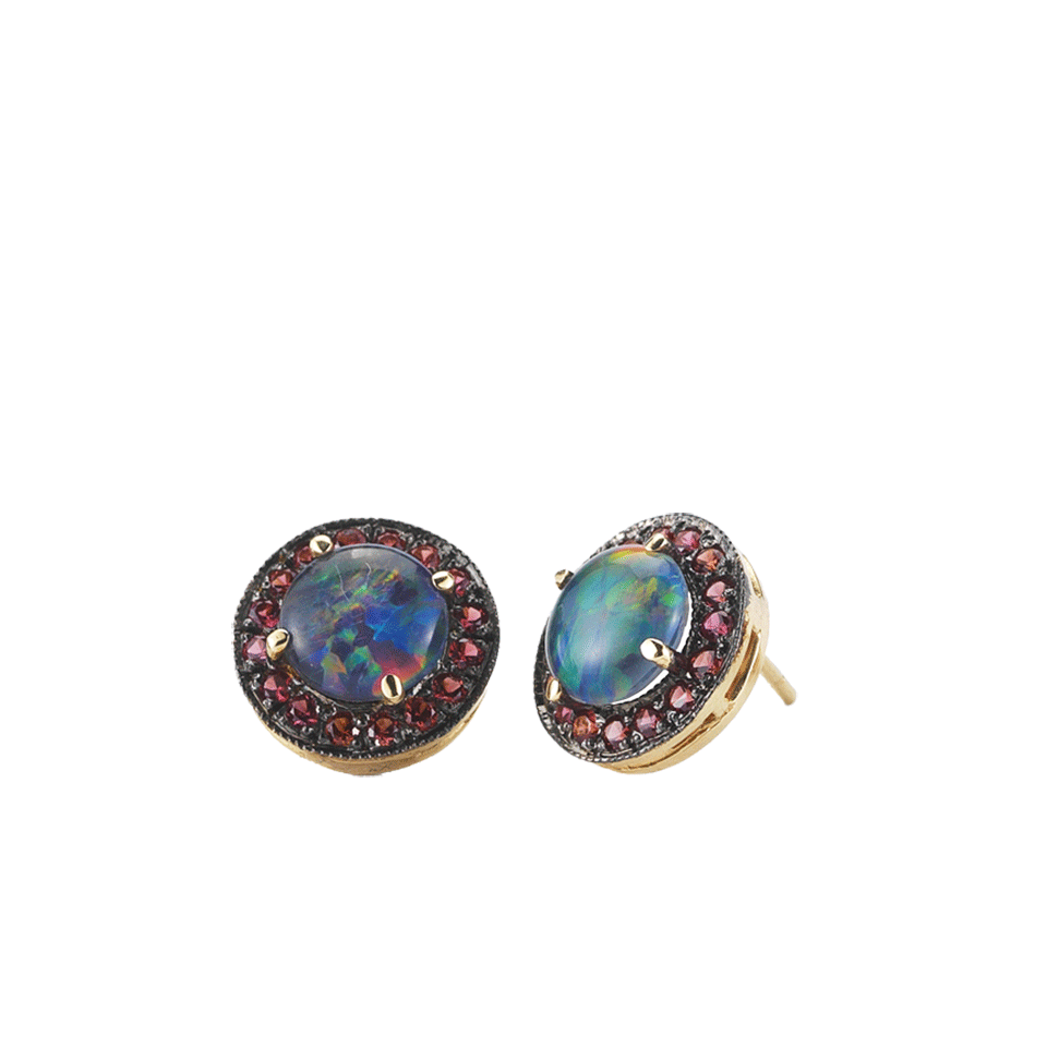 ANDREA FOHRMAN-Australian Opal Stud Earrings-ROSE GOLD
