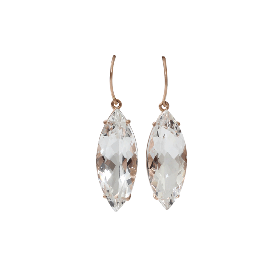 ANDREA FOHRMAN-Rock Crystal Marquis Earrings-ROSE GOLD
