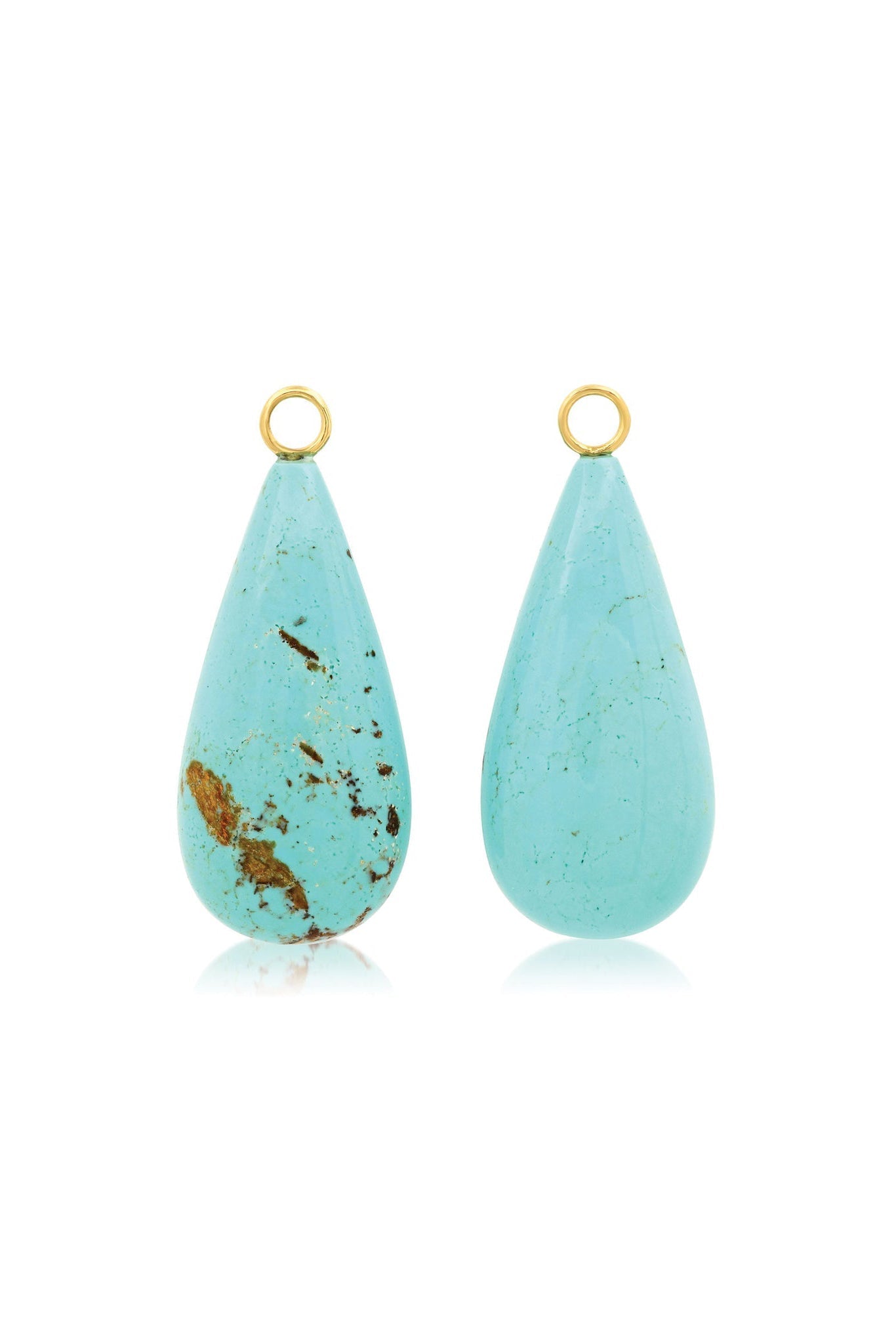 ANDREA FOHRMAN-Large Turquoise Briolettes-YELLOW GOLD