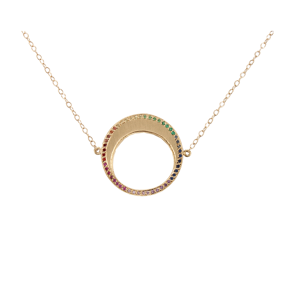 ANDREA FOHRMAN-Crescent Moon Pendant Necklace-YELLOW GOLD