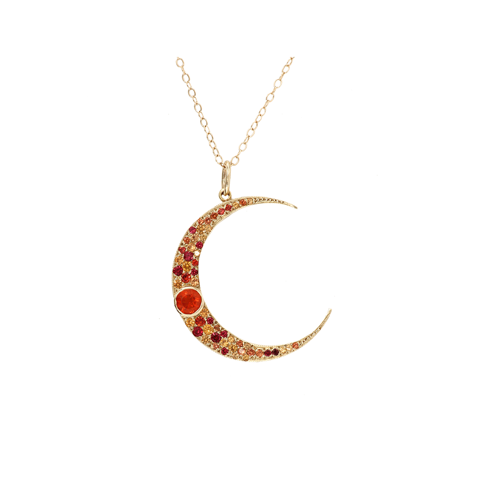 ANDREA FOHRMAN-Large Luna Moon Necklace-YELLOW GOLD