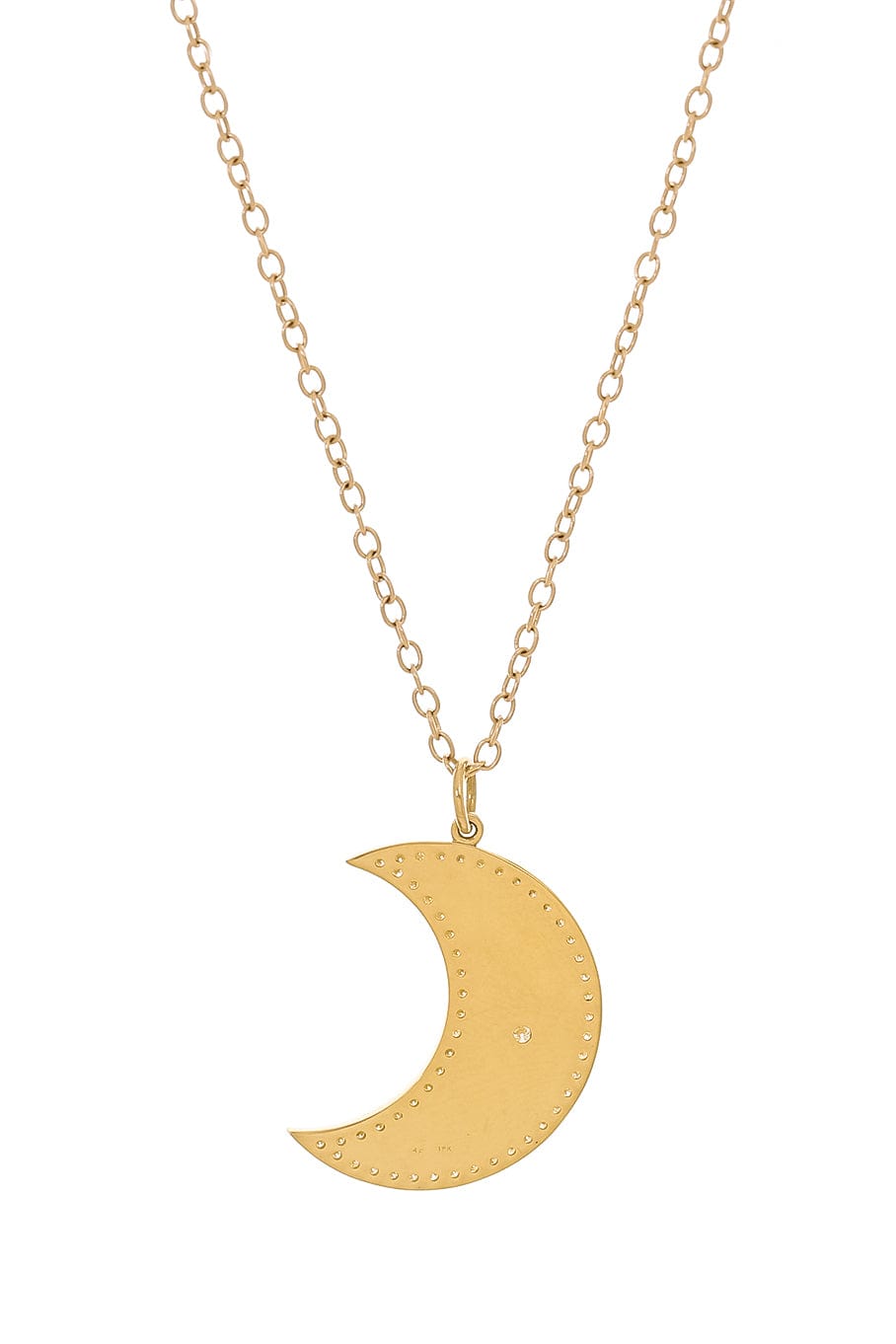 ANDREA FOHRMAN-Large Peacock Crescent Moon Necklace-YELLOW GOLD