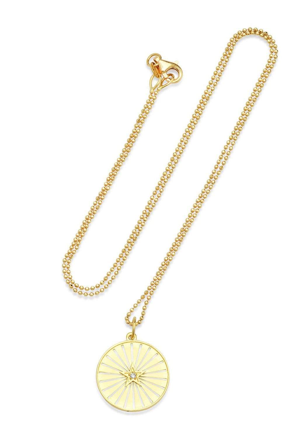 ANDREA FOHRMAN-Textured Gold Star Pendant Necklace-YELLOW GOLD