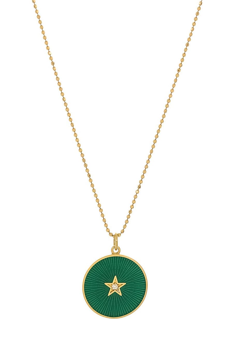 ANDREA FOHRMAN-Full Moon Star Pendant Necklace-YELLOW GOLD
