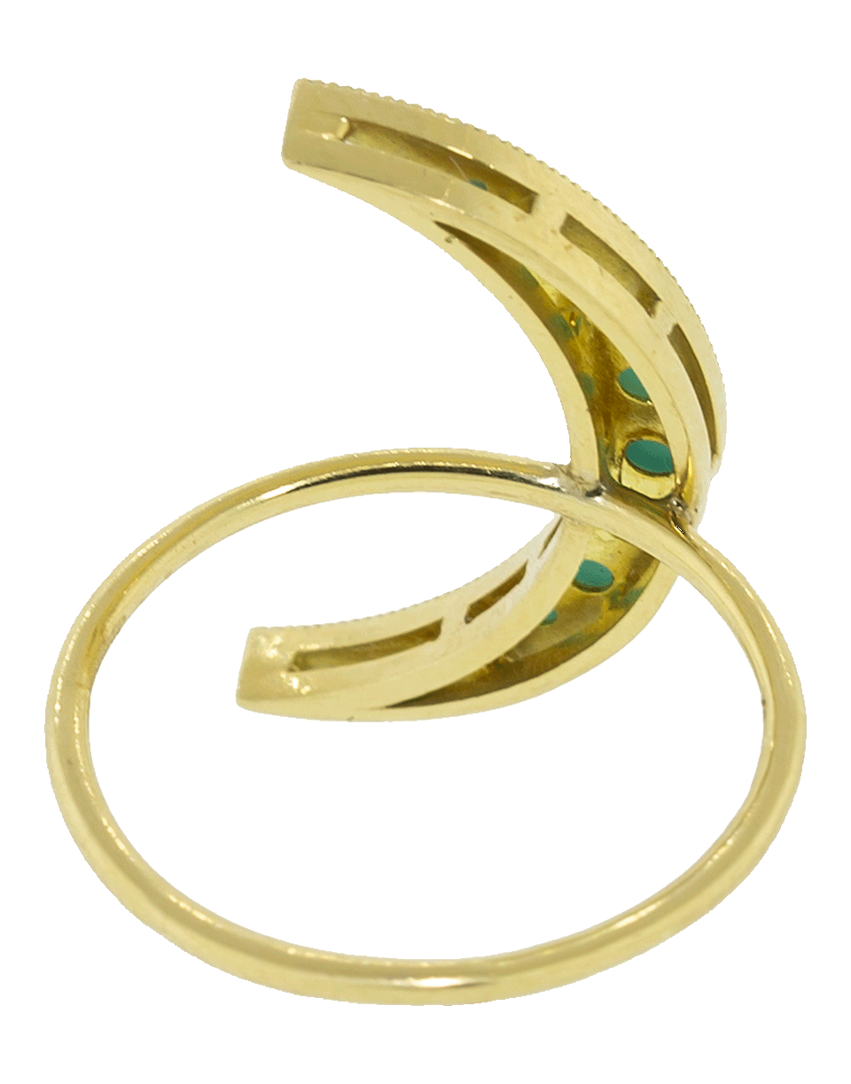 ANDREA FOHRMAN-Medium Turquoise Luna Ring-YELLOW GOLD