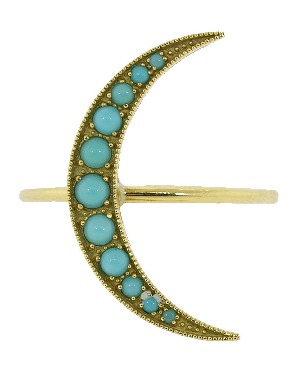 ANDREA FOHRMAN-Medium Turquoise Luna Ring-YELLOW GOLD