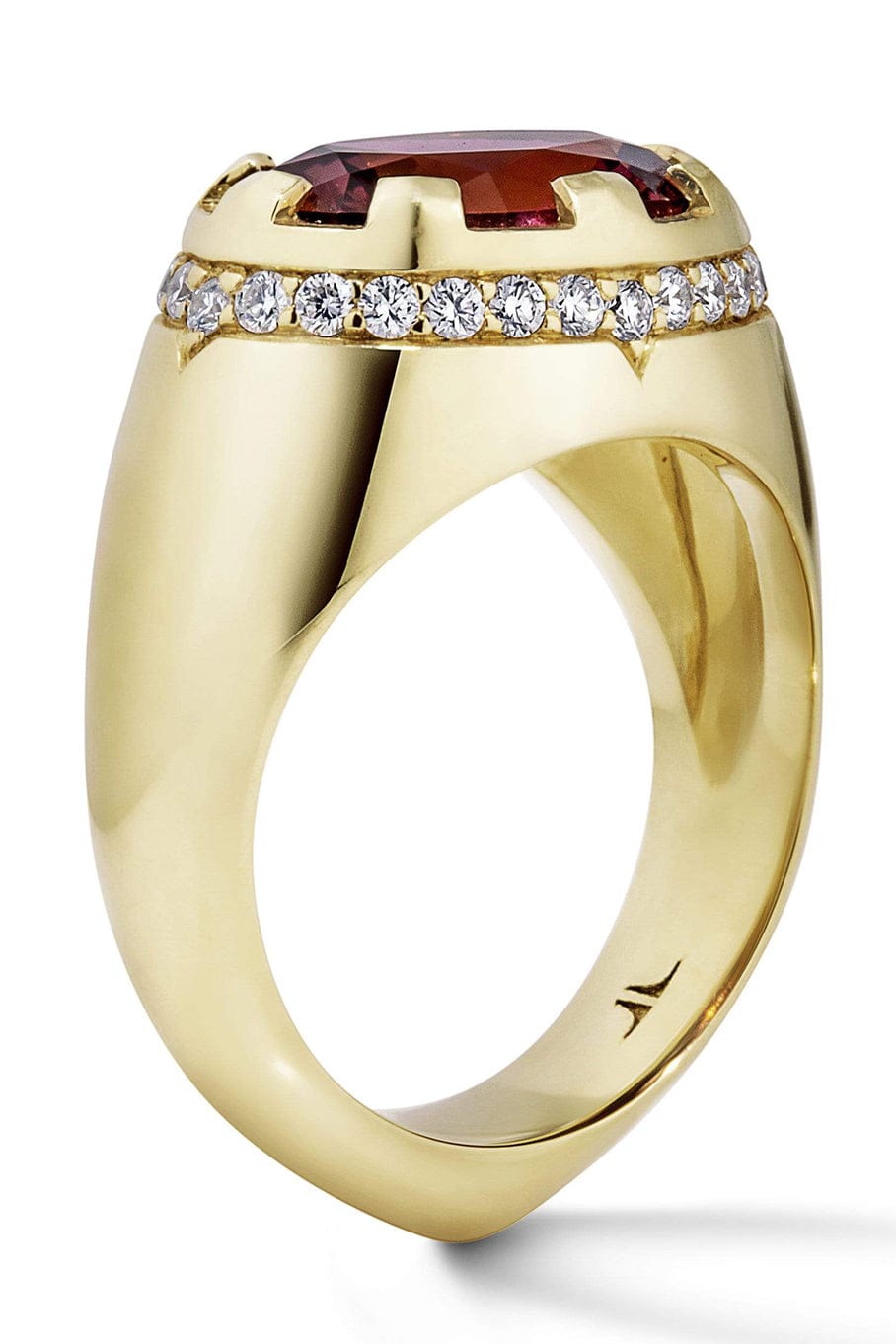 ANDY LIF-Pink Tourmaline and Diamond Ring-YELLOW GOLD