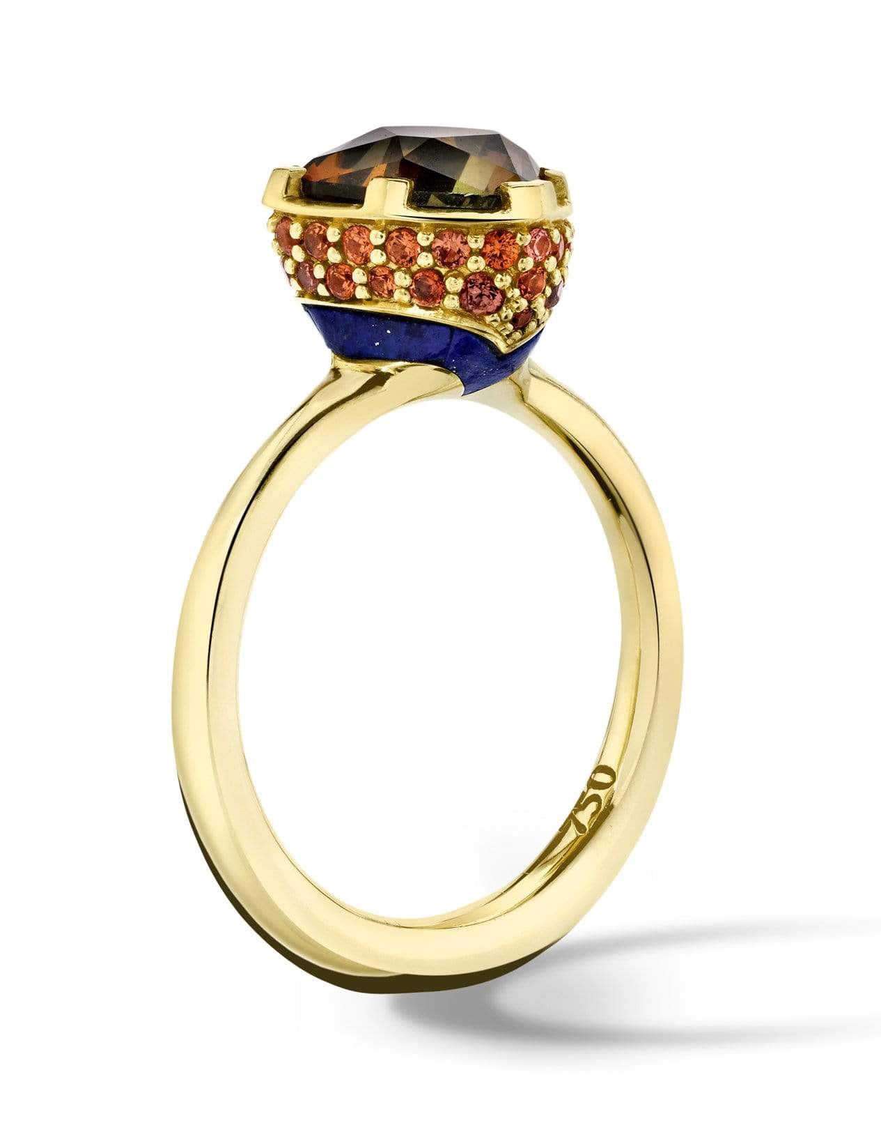 ANDY LIF-Andalusite and Lapis Ring-YELLOW GOLD