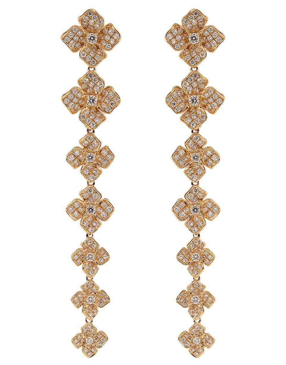 ANITA KO-Diamond Long Flower Drop Earrings-ROSE GOLD