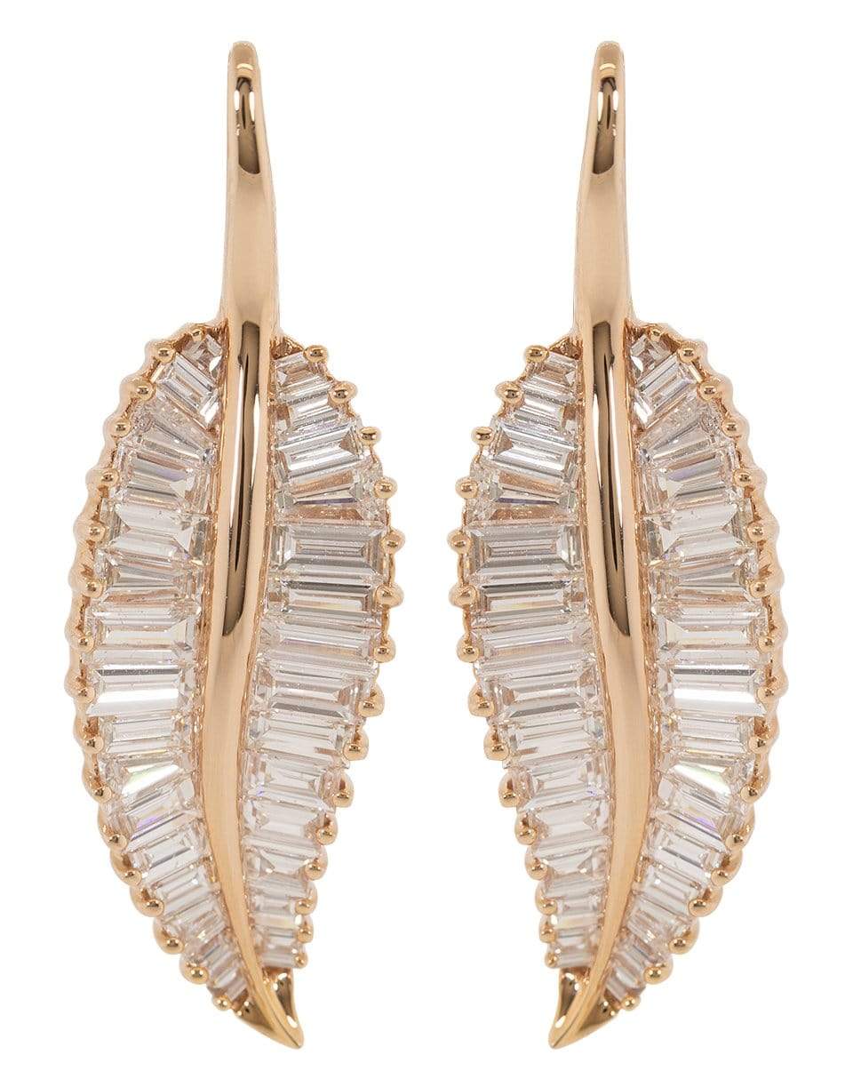 ANITA KO-Large Diamond Palm Leaf Drop Earrings-ROSE GOLD