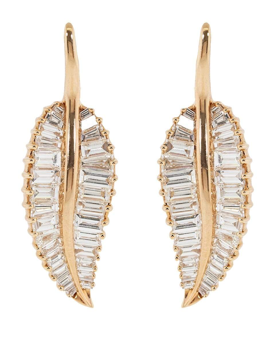 ANITA KO-Large Palm Leaf Diamond Drop Earrings-ROSE GOLD