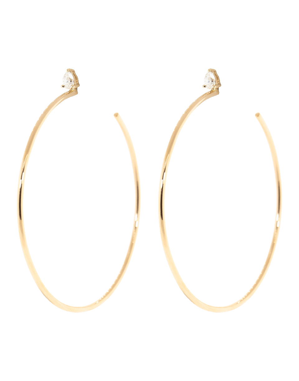 ANITA KO-Pear Diamond Stud Hoop Earrings-ROSE GOLD