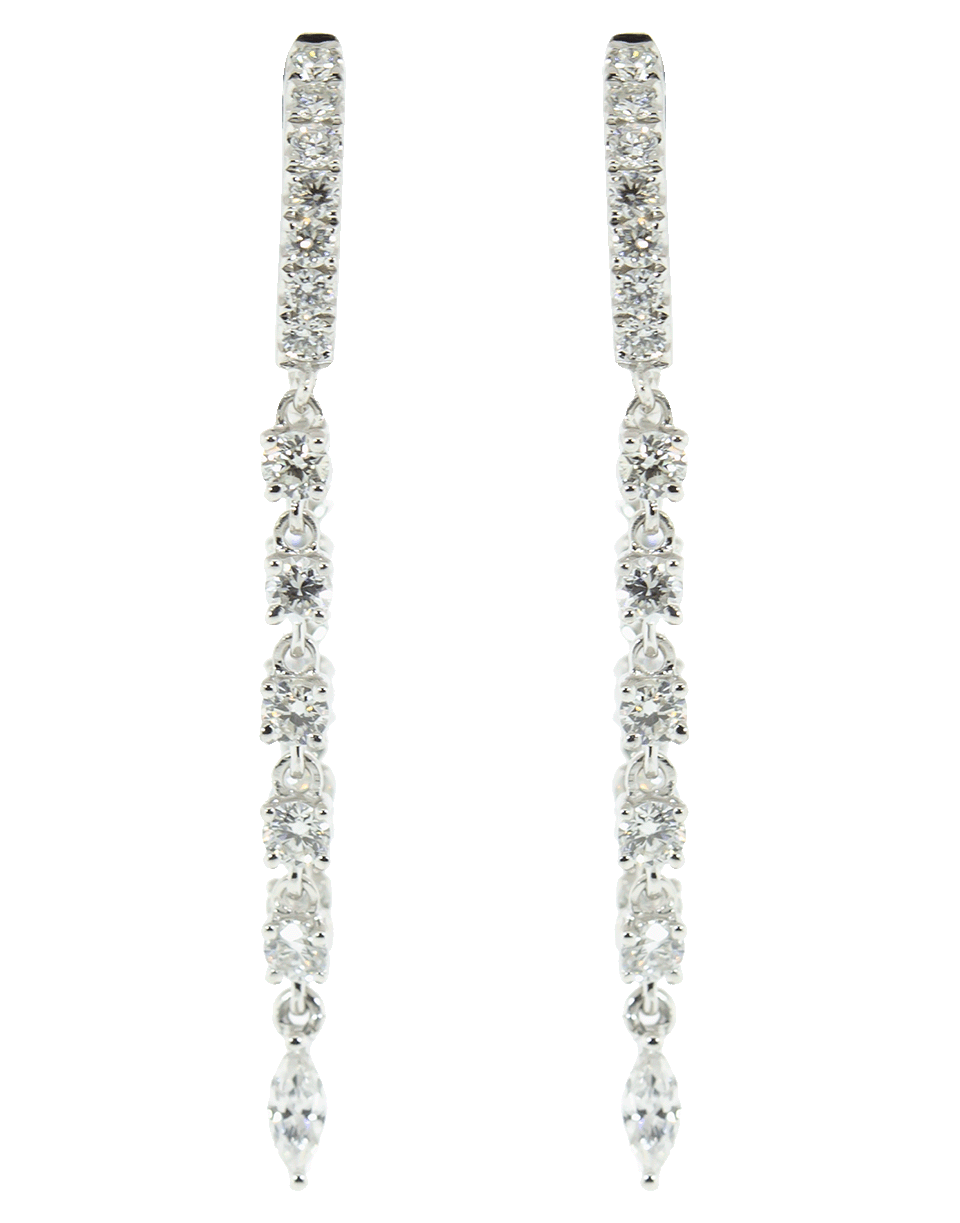 ANITA KO-Sienna Huggie Diamond Chain Earrings-WHITE GOLD